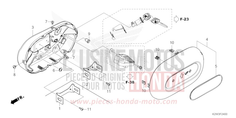 SIDE COVER for Dax ST125 PEARL GLITTERING BLUE (B231) from 2023